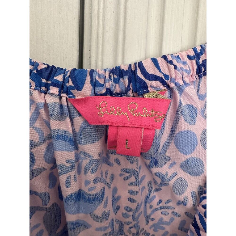 EUC Lilly Pulitzer Frankee Off The Shoulder Puff Sleeve Top Calla Lily Size L - Picture 3 of 6